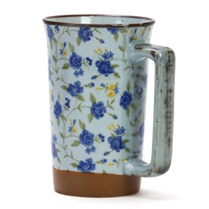 Mug fleuri en céramique Bleu