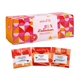 Coffret 28 thés et infusions bio jeux et défis sensuels terre d'Oc
