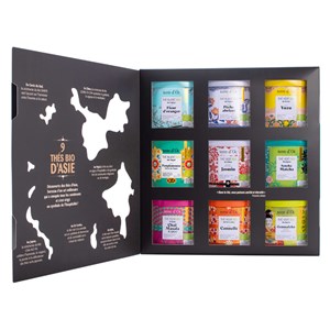 Coffret 9 boîtes collection de thés bio d'Asie terre d'Oc