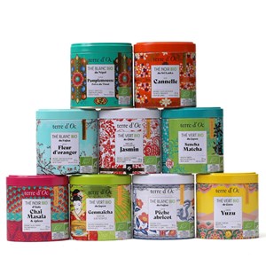 Coffret 9 boîtes collection de thés bio d'Asie terre d'Oc