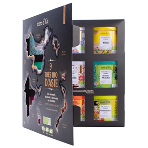 Coffret 9 boîtes collection de thés bio d'Asie terre d'Oc