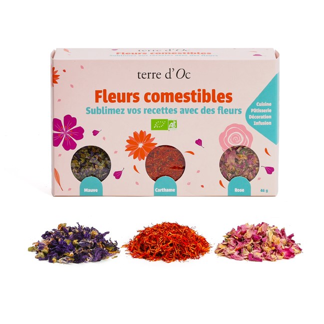Fleurs comestibles bio pour cuisine, infusion et pâtisserie terre d'Oc