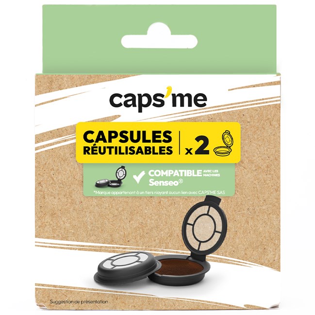 Pack 2 capsules réutilisables pour le café compatibles Senseo® Caps'me