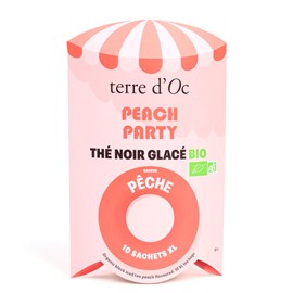 Thé noir glacé bio pêche Peach party 10 sachets XL terre d'Oc
