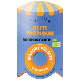 Rooibos glacé bio mangue passion Sieste tropiques 10 sachets XL terre d'Oc