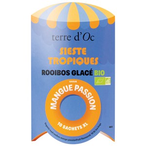 Rooibos glacé bio mangue passion Sieste tropiques 10 sachets XL terre d'Oc