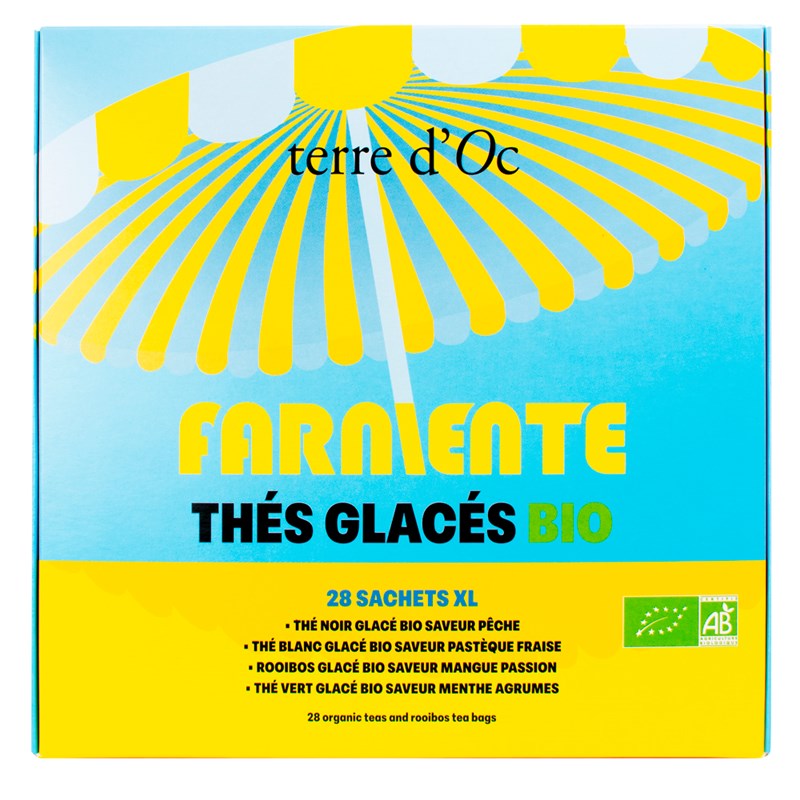 Terre d'Oc - Coffret thés glacés bio Farniente 28 sachets XL terre d'Oc
