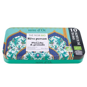 Thé noir bio Rêve Persan pistache grenade 10 sachets terre d'Oc
