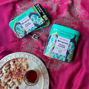 Thé noir bio Rêve Persan pistache grenade 10 sachets terre d'Oc