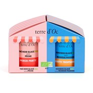 Coffret duo thé noir glacé pêche et rooibos glacé mangue passion bio terre d'Oc