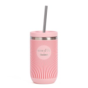 Coffret thé noir glacé bio saveur pêche et mug isotherme Qwetch terre d'Oc