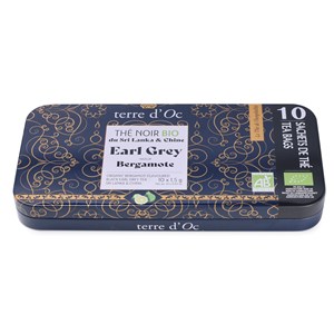 Thé noir bio Earl Grey saveur bergamote 10 sachets terre d'Oc