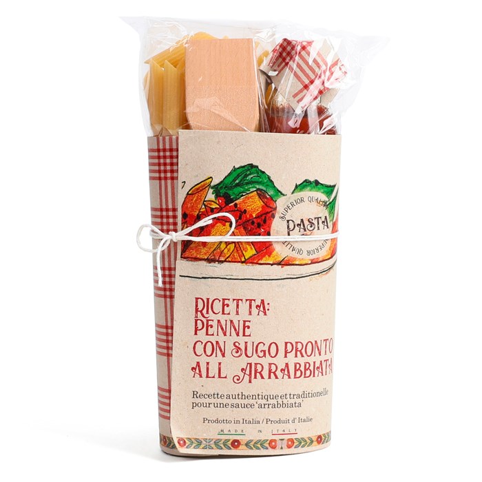 Kit préparation pâtes penne à l'arrabbiata ingrédients locaux qualité artisanale