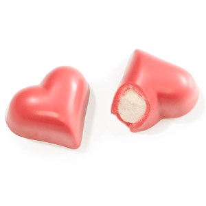 Boîte 5 coeurs en guimauve assortiment chocolat au lait noir chocolat ruby 43g