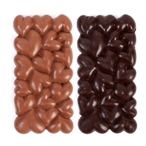Duo tablettes de chocolat noir et chocolat au lait cœurs Je t'aime 200g
