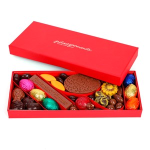 Coffret assortiment de chocolats fritures œufs sardines Joyeuses Pâques