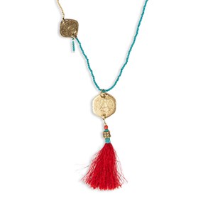 Collier doré et turquoise