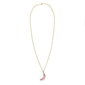 Sautoir Lune en Quartz rose
