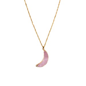 Sautoir Lune en Quartz rose