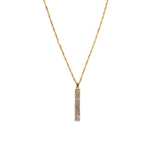 Collier sautoir et Lingot Quartz rose