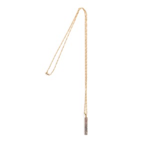 Collier sautoir et Lingot Quartz rose
