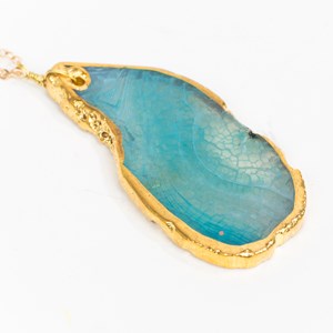 Collier Agate couleur turquoise