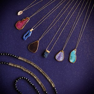 Collier Agate couleur turquoise
