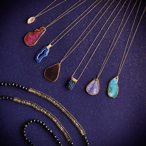 Collier Agate couleur brun/noir