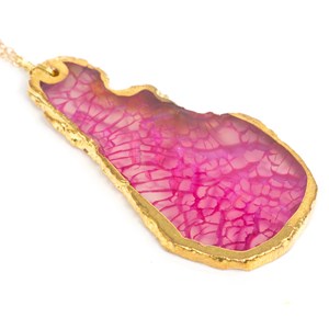 Collier Agate couleur rose