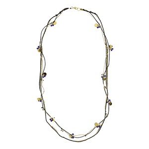 Collier billes bleues