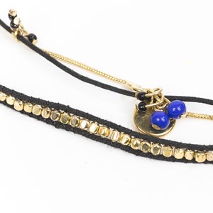 Collier billes bleues
