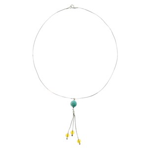 Sautoir turquoise et ambre