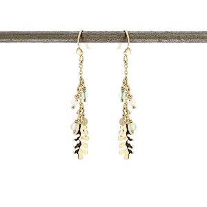 Boucles d'oreilles pendantes fougère