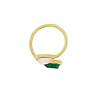 Bague Goutte agate et quartz
