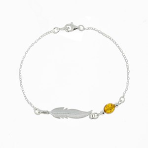 Bracelet plume ambre