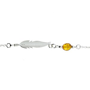 Bracelet plume ambre