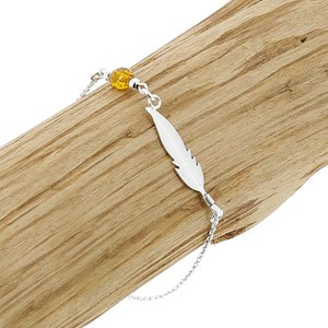 Bracelet plume ambre