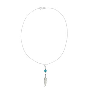 Collier plume turquoise