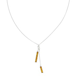 Sautoir rectangle ambre
