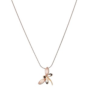 Collier papillon en quartz rose