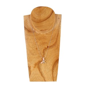 Collier papillon en quartz rose