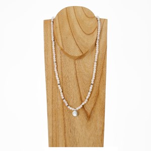Collier en perles de quartz rose