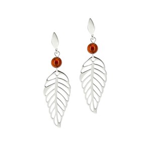Boucles d'oreilles en ambre et argent