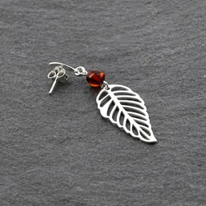 Boucles d'oreilles en ambre et argent