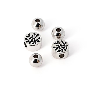 Charms 5 perles feuillage