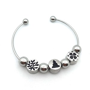 Charms 5 perles feuillage