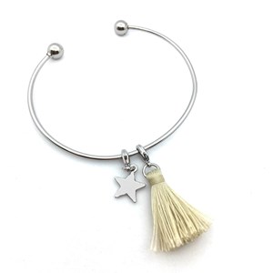 Charms 2 pompons beiges