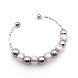 Charms perles verre rose