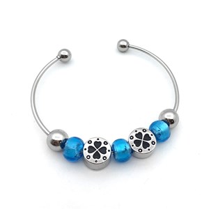 Charms perles verre bleu