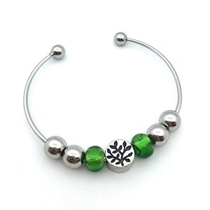 Charms perles verre vert
